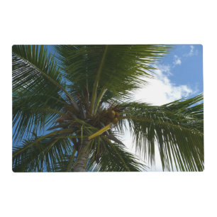 Looking Up to Coconut Palm Tree Tropical Nature Placemat