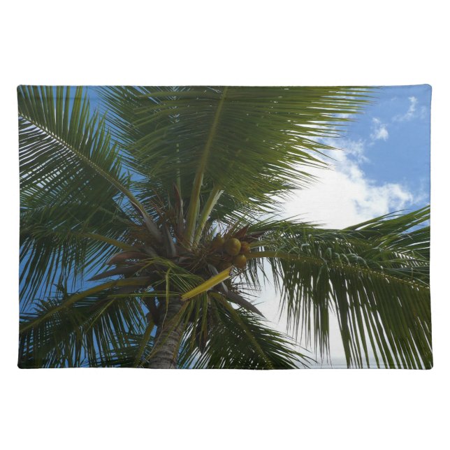Looking Up to Coconut Palm Tree Tropical Nature Placemat (Front)