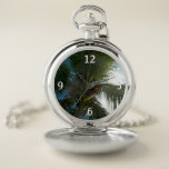 Looking Up to Coconut Palm Tree Tropical Nature Pocket Watch