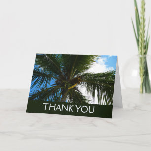 Looking Up to Coconut Palm Tree Tropical Nature Thank You Card