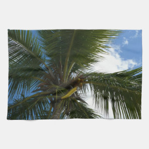 Looking Up to Coconut Palm Tree Tropical Nature Towel