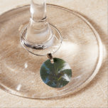 Looking Up to Coconut Palm Tree Tropical Nature Wine Charm