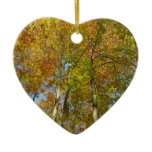 Looking Up to Fall Leaves III Colorful Foliage Ceramic Ornament