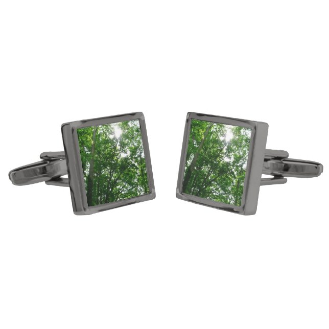 Looking Up to Summer Trees Cufflinks (Angled)