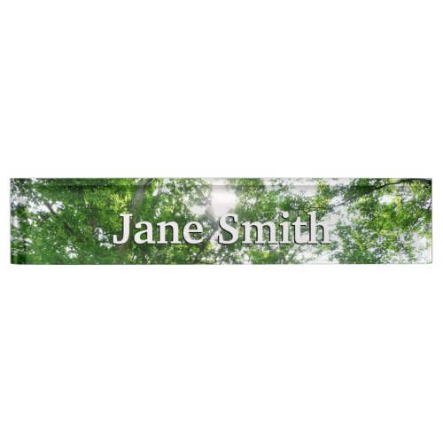 Looking Up to Summer Trees Desk Name Plate