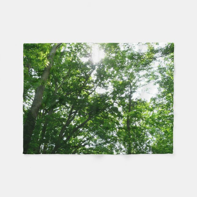 Looking Up to Summer Trees Fleece Blanket (Front (Horizontal))