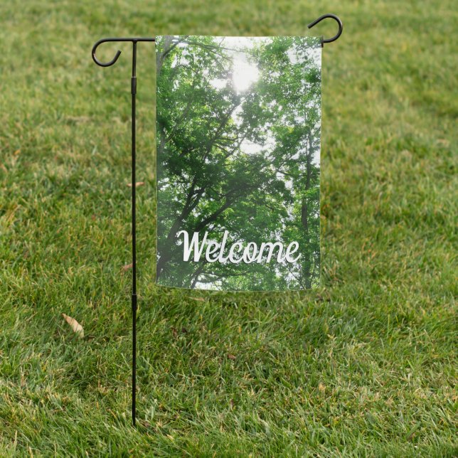 Looking Up to Summer Trees Garden Flag (In SItu)