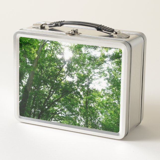 Looking Up to Summer Trees Metal Lunch Box (Front)