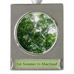 Looking Up to Summer Trees Silver Plated Banner Ornament