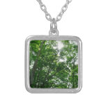 Looking Up to Summer Trees Silver Plated Necklace