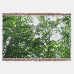 Looking Up to Summer Trees Throw Blanket