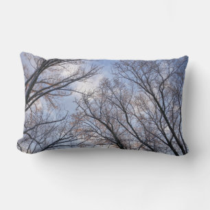 Looking Up to Winter Morning Trees Lumbar Pillow