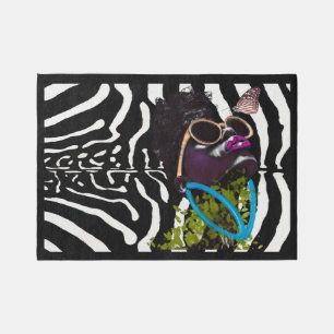 LOOKING UP ZEBRA OUTDOOR RUG