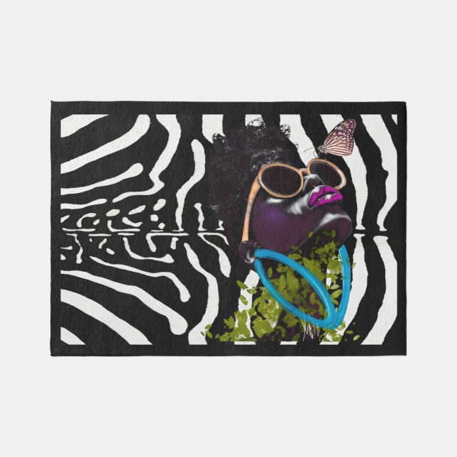 LOOKING UP ZEBRA OUTDOOR RUG (Front)