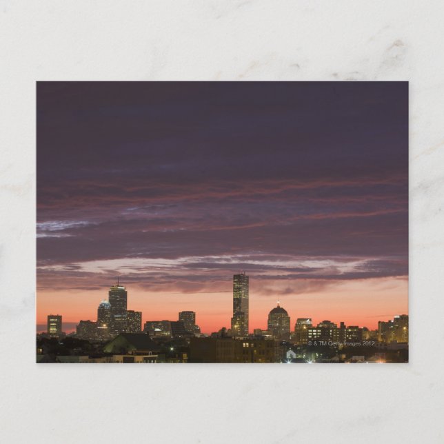 Looking west from South Boston at sunset Postcard (Front)