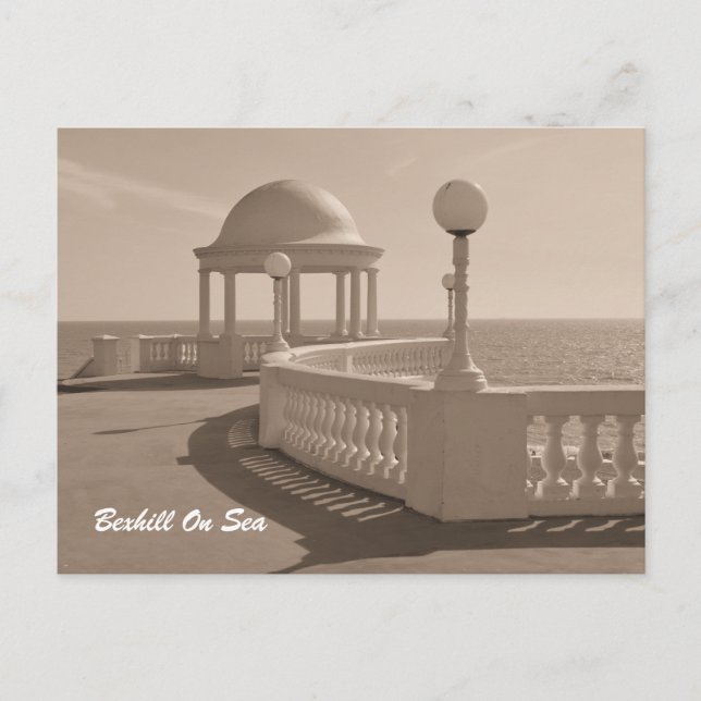 Lookout Point Bexhill on Sea Sepia Postcard (Front)