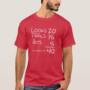 Looks, Feels, Acts 40 Birthday Tee