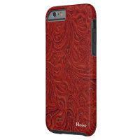 Red Leather iPhone Case Personalised Red Phone Case Custom 