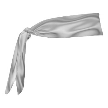 Looks Like Ruched Silver Gray Faux Satin Fabric Tie Headband by NancyTrippPhotoGifts at Zazzle