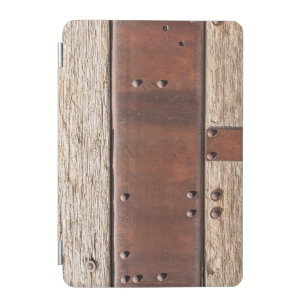 Looks strong tough wood leather brown armor iPad mini cover
