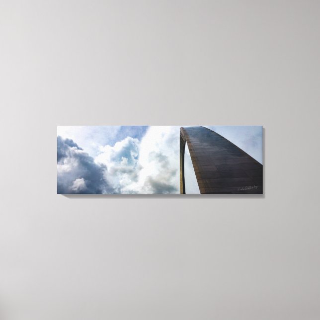 Lookup Gateway Arch St. Louis, MO | 36 x 12 Canvas Print (Front)