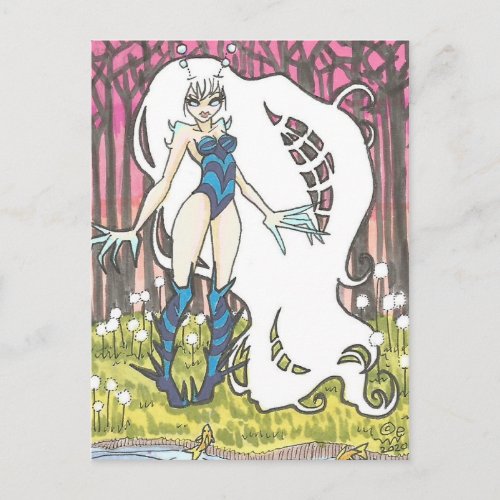 Loola Cartoon bug Fairy Fantasy Art Postcard