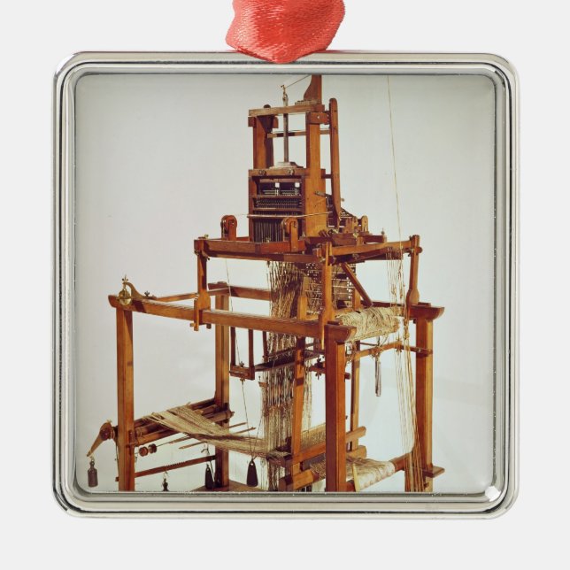 Loom designed by Joseph Marie Jacquard Metal Ornament (Front)