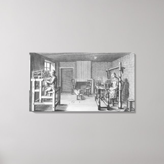 Loom for weaving stockings canvas print (Front)