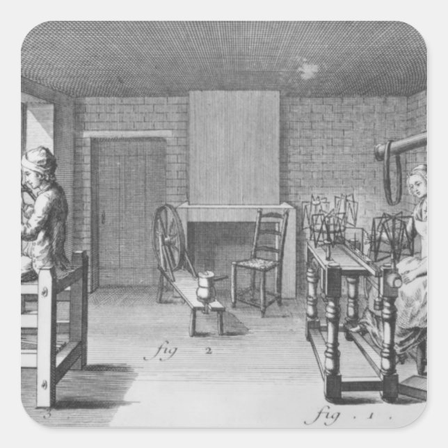 Loom for weaving stockings square sticker (Front)