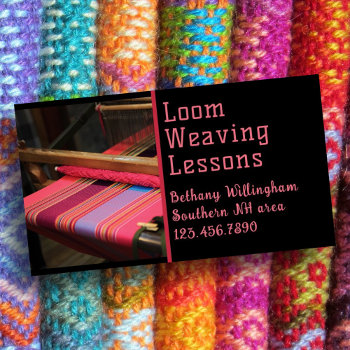 Loom Weaving Lessons Business Card Magnet by pamdicar at Zazzle