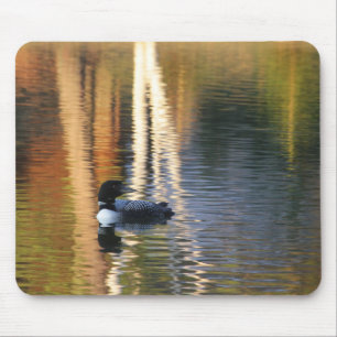 Loon at sunrise mouse pad