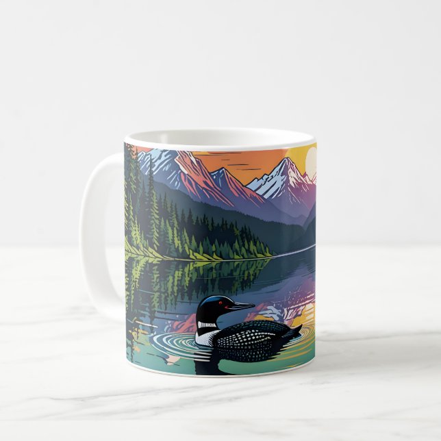 Loon at Sunset Coffee Mug (Front Left)