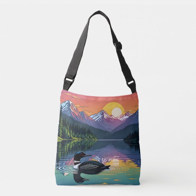 Loon at Sunset Crossbody Bag (Front)