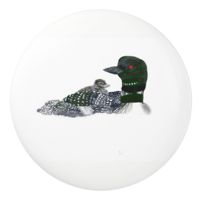 Loon Baby on board Ceramic Knob (Front)
