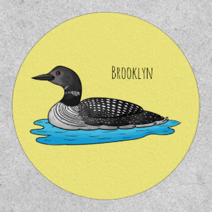 Loon bird cartoon illustratio patch