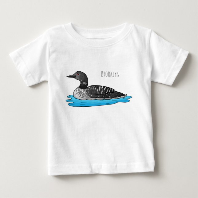 Loon bird cartoon illustration baby T-Shirt (Front)