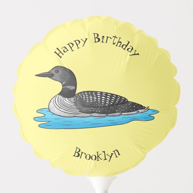 Loon bird cartoon illustration balloon (Front)