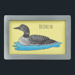Loon bird cartoon illustration belt buckle<br><div class="desc">Loon bird cartoon illustration</div>