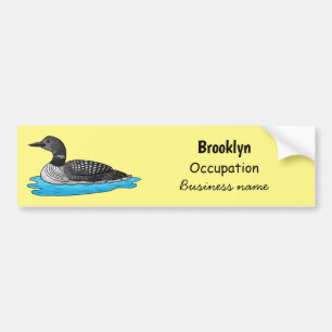 Loon bird cartoon illustration bumper sticker