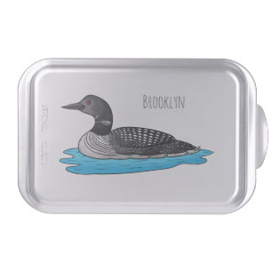Loon bird cartoon illustration  cake pan