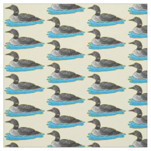 Loon bird cartoon illustration fabric
