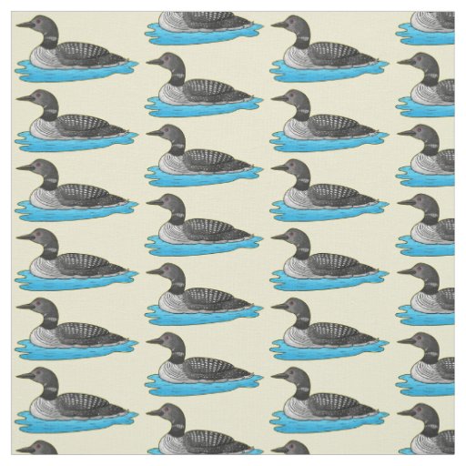 Loon bird cartoon illustration fabric