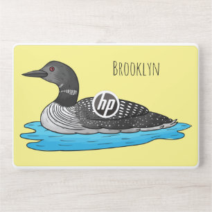 Loon bird cartoon illustration  HP laptop skin
