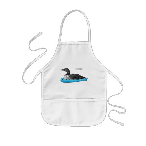 Loon bird cartoon illustration  kids apron