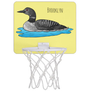 Loon bird cartoon illustration mini basketball hoop