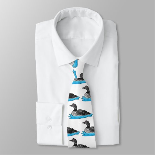 Loon bird cartoon illustration neck tie