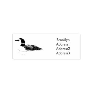 Loon bird cartoon illustration rubber stamp