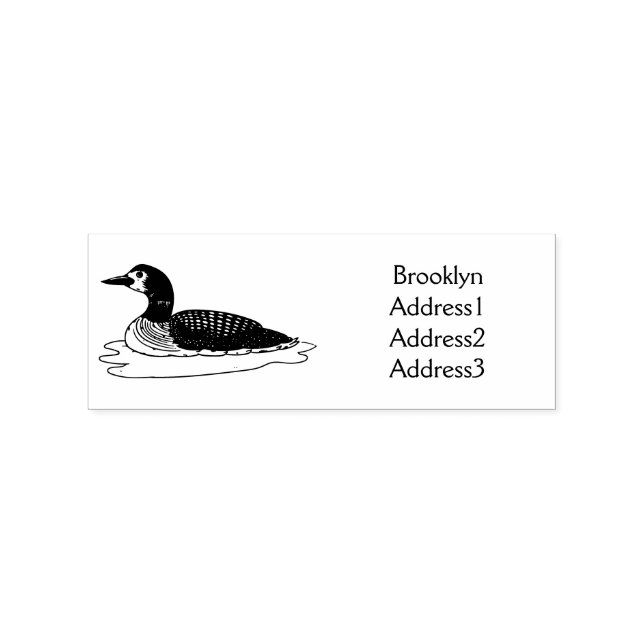 Loon bird cartoon illustration rubber stamp (Imprint)