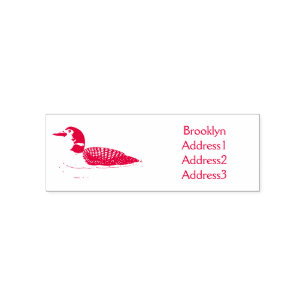 Loon bird cartoon illustration self-inking stamp