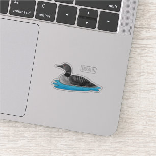 Loon bird cartoon illustration sticker
